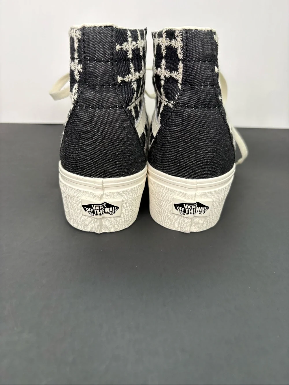 Vans Sk8-Hi Stacked Platform Plaid High Top Sneakers
